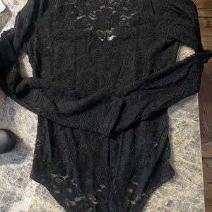 American Eagle Outfitters Black Lace Bodysuit